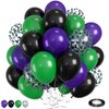 Purple Green Black Balloons, Monster Truck Balloons,12 Inch Green Dark Purple Balloons for Kids 3rd 4th 5th Boys Baby Shower Race Car Theme Truck Theme Birthday Party Decorations