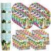 Llama and Cactus Birthday Party Supplies - Southwest Party Set Plates Napkins Cups Tableware Kit for 16