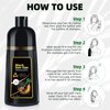 KAISASA Black Hair Dye Shampoo 3 in 1 for Gray Coverag Color Shampoo for Women/Men Instant Herbal Semi Permanent champu para canas