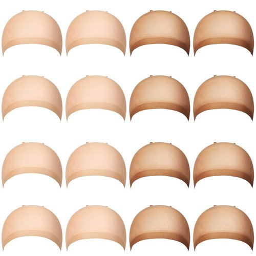 100 Pcs Wig Caps Stocking Caps for Wigs Stretchy Nylon Wig Cap for Women Elastic Medium Nude Wig ...