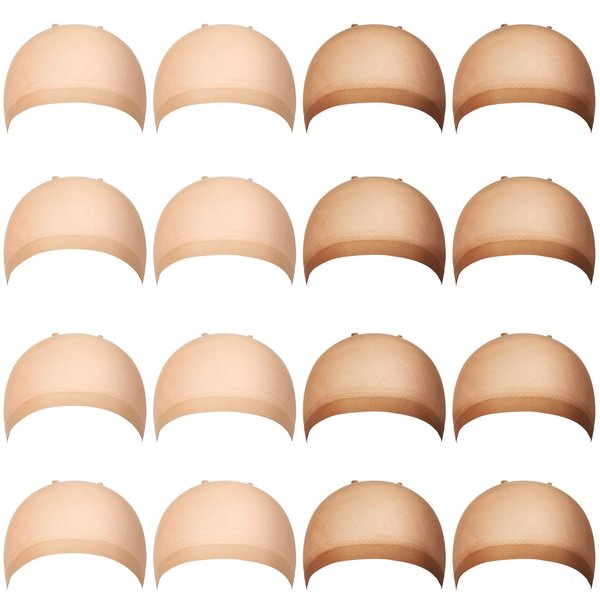 100 Pcs Wig Caps Stocking Caps for Wigs Stretchy Nylon Wig Cap for Women Elastic Medium Nude Wig Cap for Cosplay(Beige and Natural Nude)
