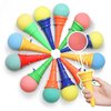 Novelty Place Ice Cream Shooters Toy (Pack of 12) - Squeeze N' Pop Game - 7 Inch Multi-Color Icecream Cone Foam Ball Launcher - Great Party Favors and Carnival Prize for Kids