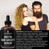 Biotin Hair Growth Serum For Hair Thickening + Moisturizing. Vegan Hair Growth Oil Scalp Treatment For Women, Men with Dry, Frizzy, Weak Hair and Hair Loss. With Ginger + Rosemary. Unscented 2oz