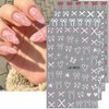 Heart Bows Nail Art Stickers Heart Bows Nail Decals Black White Red Pink Bow Tie Nail Design Stickers for Nail Art Supplies Valentine's Day Nail Stickers for Women Girls DIY Acrylic Nails Decoration