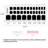 Wekcekcek Semi Cured Gel Toenail Strips, 32 Silver Black Gel Toenail Stickers - Works with Any Nail Lamps Gel Pedicure Strips Full Nail Wraps with Nail File & Wood Stick