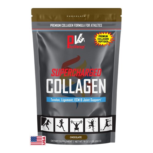 PhysiVantage Supercharged Collagen Powder with Vitamin C + BCAAs Advanced Formula for Tendon, Ligament, Joint Health + Skin Quality - Best Hydrolyzed Collagen Peptides, 16oz Bag (Chocolate)