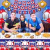 4 Packs Baseball Tablecloth Baseball Table Cover Baseball Plastic Tablecloth Sports Ball Table Cloth Baseball Party Decorations Sports Birthday Party Supplies Baseball Themed Party Decor 86 x 51 Inch