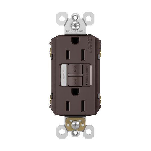 Legrand radiant 1597NTLTRDBCC4 15 Amp Night Light GFCI Self Test Tamper-Resistant Decorator Duplex Outlet with Cool Touch LED, Dark Bronze (1 Count)