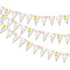 3 Pieces Wildflower Triangle Banner Pre-Strung Vintage Floral Banner Wild Flower Garland Paper for Wildflower Theme Wedding Shower Bridal Shower Baby Shower Birthday Party Supplies