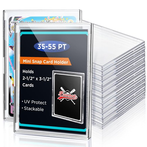 Mini Snap Card Holder, UV Protect Sports Card Holder, Mini Snap Titer Baseball Card Cases-12 Pack