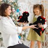 MIAOHAHA Cartoon Funny Plush Dinosaur with Cute Wing, Soft Kids Plush Toy Pillow, Stuffed Animals Dinosaur Toy Gift for Kids and Girls (Black&Red,9.8in/25cm)