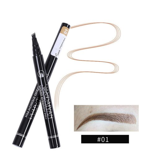 MAEPEOR Microblading Eyebrow Pencil 5 Colors Eyebrow Tattoo Pen with a Micro-Fork Tip Applicator Creates Natural Looking Brows Waterproof Long-Lasting Microblading Pencil for Eyebrows (Color 01)