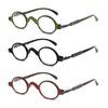 Calabria R314/R501S Vintage Retro Metal Reading Glasses +6.00 Black, Olive, and Red (3 Pack) Men & Women Designer Professor Round One Power Readers