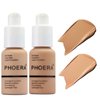 BestLand 2Pack PHOERA Foundation Full Coverage Liquid Foundation Cream - Long-lasting Lightweight Concealer - Oil-Free Formula - Natural Shade - Suitable for All Skin Types (104 Buff Beige & 105 Sand)
