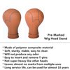 COMMGOAL Mannequin Head for Wigs with Guide Lines, Pre-Marked Wig Head for Wig Making and Styling, Compatible with Wig Stand, Sturdy for 10 Years, 22 Inch, Brown