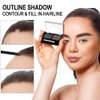 Eyebrow Powder Kit,Eye Brow Powder for Women Long-Lasting Waterproof Two Colors Brow Filler Get Full Defined Natural Brows,Eye Brow Contour Palette with Double-ended Eyebrow Brush-Dark Brown+Dark Gray