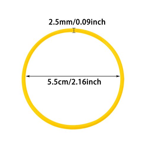 ONLYKXY 10pcs Silicone Hair Rubber Bands 5.5cm No-slip Soft Elastic Band Hair Ties Rubber Ring for Women Girls Braids Ponytails Sports Wet Hair Work Outs Hair Accessories (Yellow)