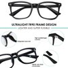 hunsquer Blue Light Blocking Glasses - Women/Men 3Pack Computer Reading Gaming Anti Eyestrain Blue Light Glasses Non Prescription (8068 3pack black+douhua+toumin)