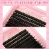 C Curl Lash Clusters Extensions - 280 Pcs of 100D Fluffy Wispy Individual Eye Lashes, DIY Home Makeup Lash Extension Kit for Self Application (9-20MM) Mix
