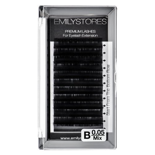 EMILYSTORES Lash Extensions 0.05mm Thickness B Curl Mixed Sizes 8-14mm Length Natural Looking Volume Eyelashes For Eyelash Extensions(0.05,B,Mixed 8-14mm)