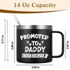 LiqCool Gifts for Parents, Parents Christmas Gifts Ideas from Daughter Son, 14 Oz Daddy & Mommy Est 2025 Mug with Gift Card, Cool Gifts for New Parents on Mother's Day Father's Day(Black&White)