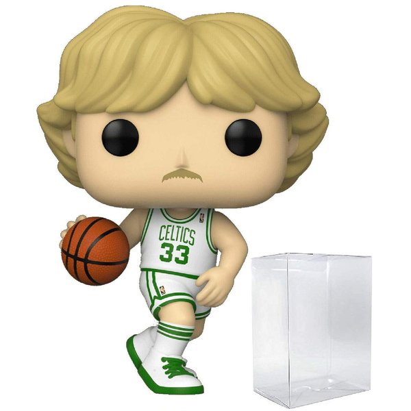 Larry Bird Boston Celtics White Jersey #77 Pop Sports NBA Legends Action Figure (Bundled with Ecotek Pop Protector to Protect Display Box)