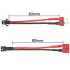 2Pairs Vgoohobby SM-2P Plug to Deans T Plug Adapter Male Female Connector with 18AWG 8CM Silicone Wire for RC Car Drone Boat Lipo Li-ion Battery