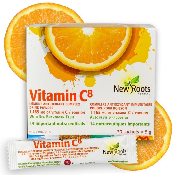 Vitamin C8 Powder Immune Support (30 Sachets) Delicious drink with 8 Different Forms of Vitamin C, Electrolytes, Bioflavonoids & Green Tea for Maximum Absorption & Antioxidant Defense