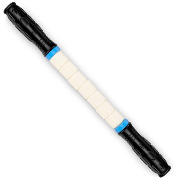 iGreely Premium Muscle Roller The Ultimate Massage Roller Stick 17 Inches Recommended by Physical Therapists Promotes Recovery Fast Relief for Cramps Soreness Tight Muscles (White-PPR)