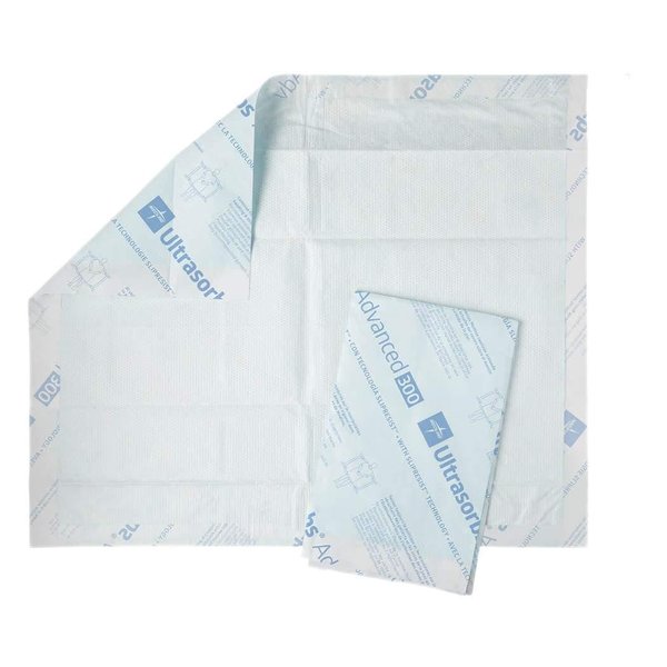 Medline Ultrasorbs Drypads with SlipResist Technology, 30" x 36", 5 Count, Super Absorbent Disposable Bed Pads, Incontinence Bed Pads, Adult Bed Pads, 10x More Absorbent, Chucks For Adults, Elderly