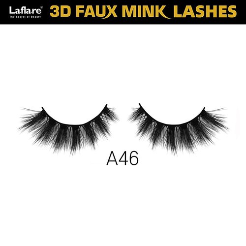 Laflare Silk Lashes 3D Faux Mink Eyelashes Multipack, Light, Natural Looking, Professional Easy to Apply Eyelashes in a Knitted Style 10 Pairs Jumbo Pack (A46X10P)