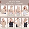 Wire Hair Extensions, 16 Inch 80g Fish Line Hair Extensions Clip in Hair Extensions Dark Brown, Fshine Remy Hair Extensions Real Human Hair Straight Hair Invisible Line