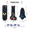 Wiwaplex Baby Teething Toys, Food Grade Silicone Teether for Babies 3 6 12 18 Months, 3-Pack TV Remote Shape Toddlers Chew Toys (Black)