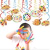 Kristin Paradise 30Ct Art Hanging Swirl Decorations, Sip n Paint Party Supplies, Little Painting Artist Birthday Theme Decor for Boy Girl Kids Baby Shower