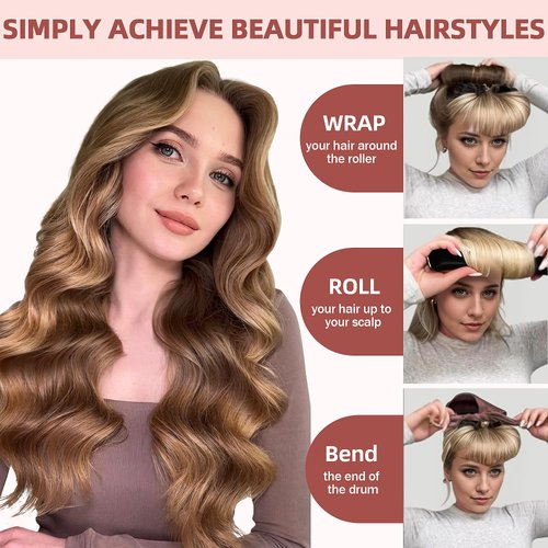 Heatless Curls Overnight Blowout Rods - 6 Pcs No-Heat Hair Curler Set, Hair Rollers for Long Hair with Bonnet for Sleeping