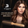 Bossman Boar & Nylon Bristle Hair Brush - Hair Styling Christmas Gifts for Dad, Husband, and Brother - 2 inch Round Brush - Blow Dryer Brush for Styling, Curling - Detangling Hair Dryer Brush