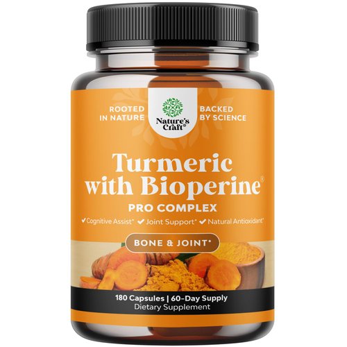 Turmeric Curcumin with Black Pepper Extract - Joint Health Turmeric Supplement with 95% Curcuminoids - Daily Joint Support Supplement with Turmeric Curcumin with Bioperine for Enhanced Absorption