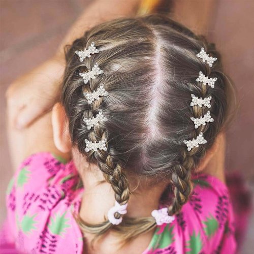 Mini Crystal Hair Clips, Sparkly Rhinestone Hair Claw Clips Small Hair Clips Cute Bling Hair Clips Flower Butterfly Hair Claw CLips Tiny Metal Hair Clips for Jewlery Hair Clips Hair Accessories for