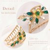 Fashey Rhinestone Claw Clips Flower Hair Claws Gold Metal Hair Claw Clip Crystal Hair Accessories for Women and Girls(1 Pcs) (A)