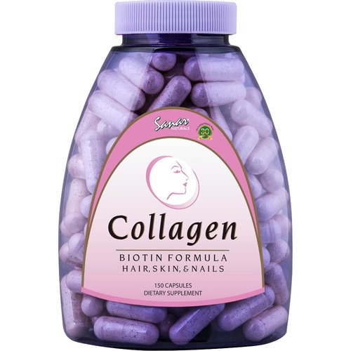 Sanar Naturals Collagen Pills with Biotin, Vitamin C - Supports Hair Growth, Nail, Skin, Joints, Bone - Hydrolyzed Collagen for Women & Men, Collagen Biotin Supplement, 150 Capsules