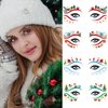 12 Pairs Christmas Eye Shadow Temporary Tattoo Stickers Colorful Eyeliner Stickers Elk Deer Santa Claus Snowflake Waterproof Fake Tattoos Makeup Transfer Eyeshadow Face Stickers for Carnival Party