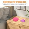 2Pcs Period Cup Storage Case Menstrual Cup Plastic Holder Menstrual Disc Cleaner for Travel Pink