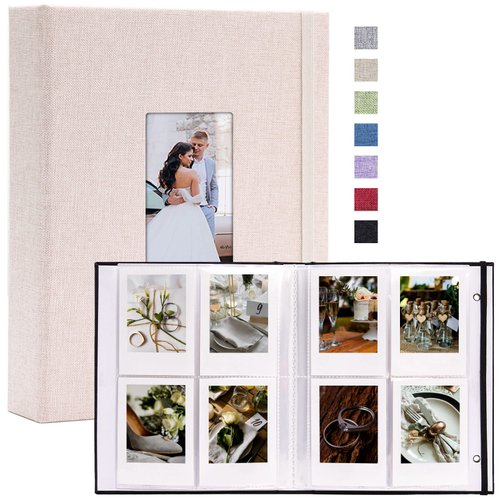 Vienrose Mini Polaroid Photo Album Book 208 Pocket 2x3 Inch Pictures for Fujifilm Instax Mini 7s 8 9 11 25 26 40 50s 90 Evo Z2300 Instant Camera, Polaroid Snap Beige 1 Pack
