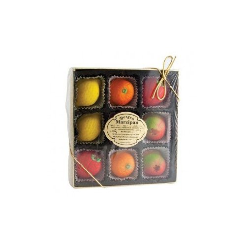 BERGEN MARZIPAN 9 PIECES FRUIT GIFT BASKET 24 COUNT
