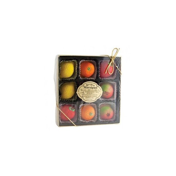 BERGEN MARZIPAN 9 PIECES FRUIT GIFT BASKET 24 COUNT