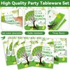 100Pcs Family Reunion Party Decorations Family Tree Reunion Plates Napkins Green Tree Welcome to Our Family Reunion Tableware Set Spring Family Reunion Party Supplies for Family Gathering 25 Guests