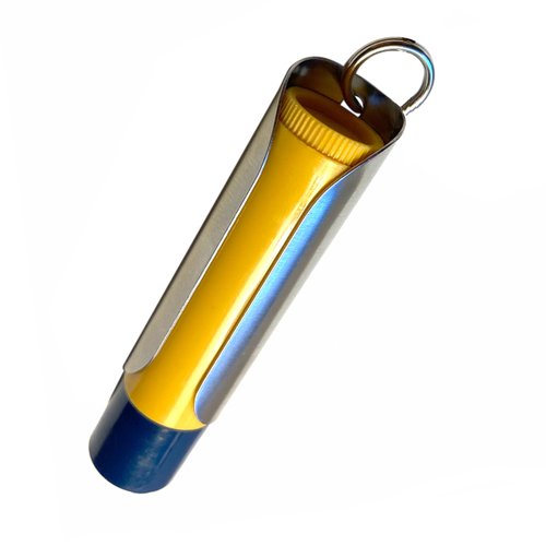 TALLAC HOUSE Cary Premium Metal Lip Balm Holder Keychain Sleeve with Lip Balm Dial Turning Protection for Men & Women Not Compatiable with Chapstick Brand MADE IN USA (Stainless Steel)