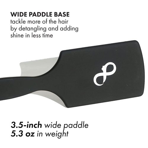 Boar Bristle Brush Set by Everlong, Boar Hair & Nylon Mix Paddle & Mini Brush Duo, Add Shine and Stimulate Scalp, Regular & Travel Size, Safe for Hair Extensions & Wigs