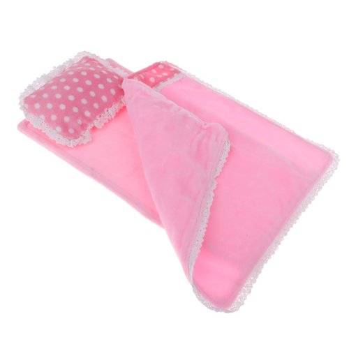 SM SunniMix 3 Pieces Bedding Set, Comforter Fits for 25cm Dolls