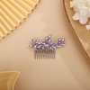 Chargances Bride Wedding Rhinestone Hair Comb Purple Crystal Hair Side Comb Fashion Handmade Headpiece Bridal Hair Accessories for Wedding Prom Flower Girl (Purple)